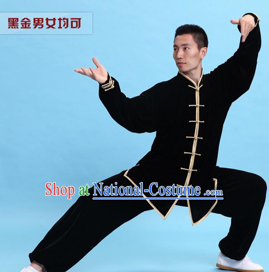 Top Tai Chi Uniforms Kung Fu Costume Martial Arts Kung Fu Training Uniform Gongfu Shaolin Wushu Clothing for Men Women Adults Children