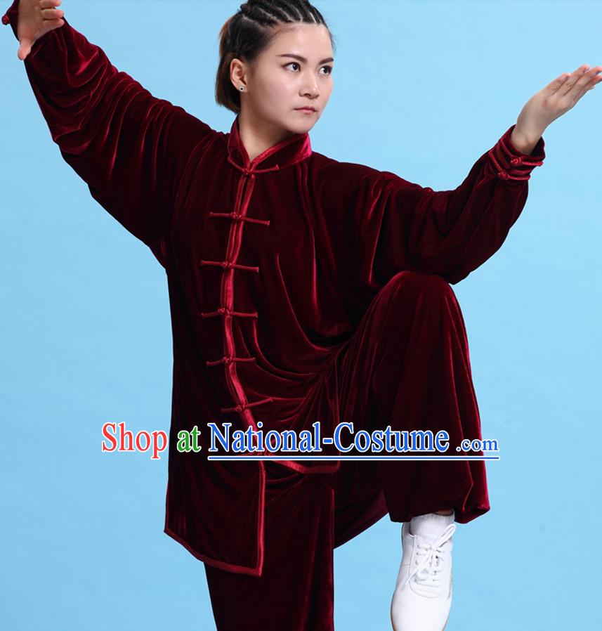 Top Tai Chi Uniforms Kung Fu Costume Martial Arts Kung Fu Training Uniform Gongfu Shaolin Wushu Clothing for Men Women Adults Children