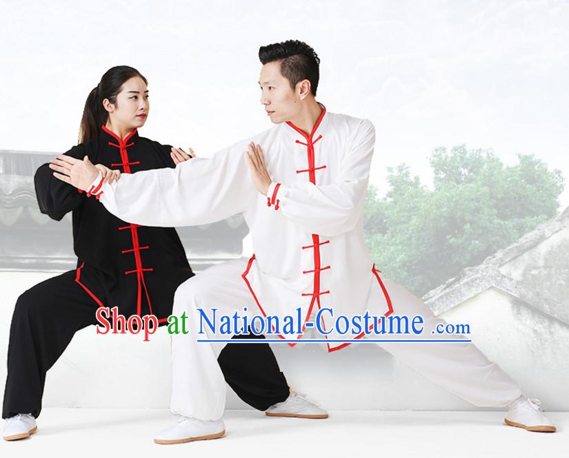 Top Tai Chi Uniforms Kung Fu Costume Martial Arts Kung Fu Training Uniform Gongfu Shaolin Wushu Clothing for Men Women Adults Children