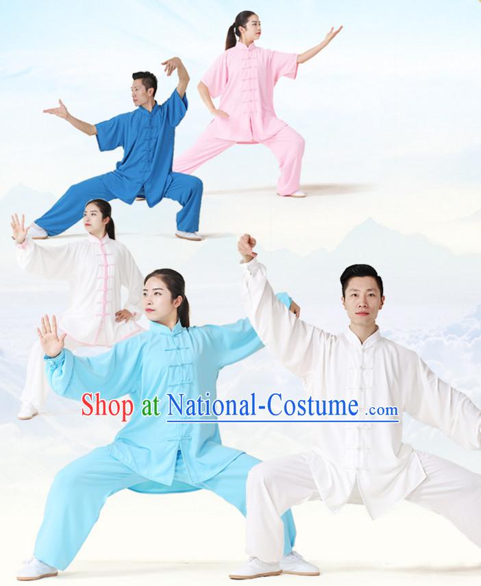 Top Tai Chi Uniforms Kung Fu Costume Martial Arts Kung Fu Training Uniform Gongfu Shaolin Wushu Clothing for Men Women Adults Children