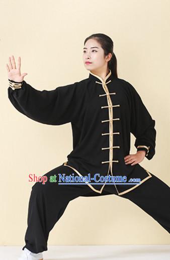 Top Tai Chi Uniforms Kung Fu Costume Martial Arts Kung Fu Training Uniform Gongfu Shaolin Wushu Clothing for Men Women Adults Children