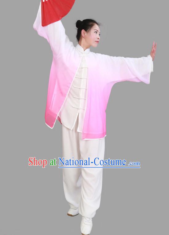 Top Tai Chi Uniforms Kung Fu Uniform Martial Arts Suits Mulan Fan Outfits