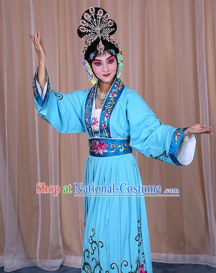 Top Traditional Chinese Beijing Opera Embroidered Hua Dan Long Robe Water Sleeves Costumes