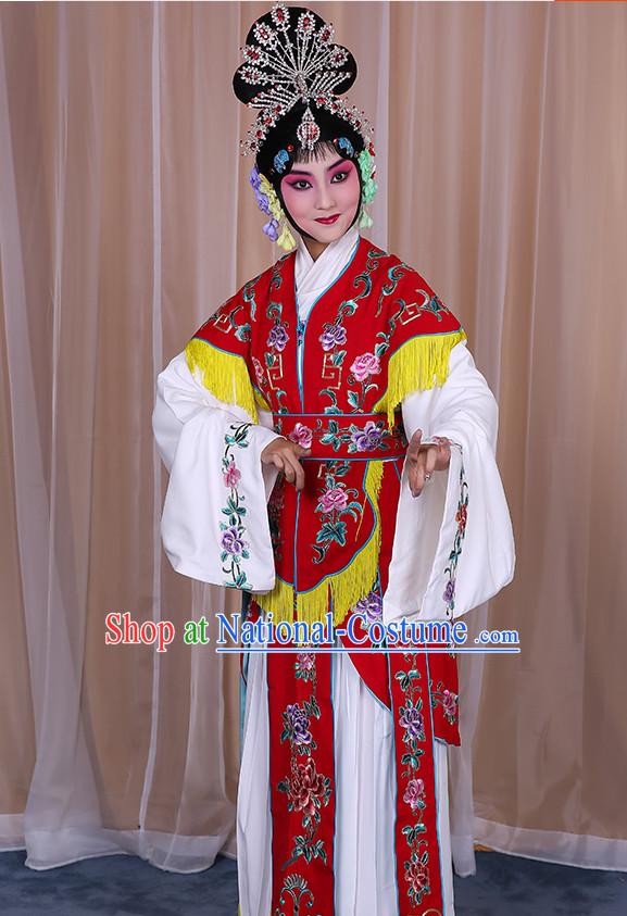 Top Traditional Chinese Beijing Opera Embroidered Hua Dan Long Robe Water Sleeves Costumes