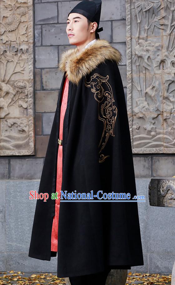 Chinese National Costumes Clothing and Hat Complete Set for Men