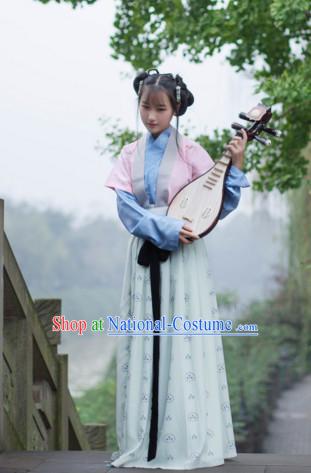 Chinese National Costumes Clothing and Headwear Complete Set for Women