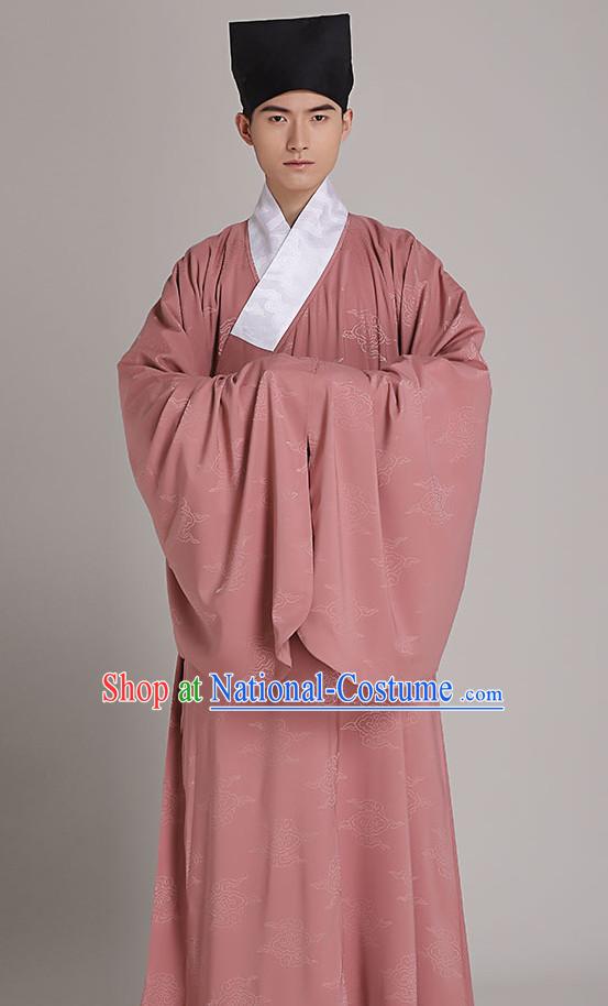 Chinese National Costumes Kimono Dress Clothing and Hat Complete Set for Men