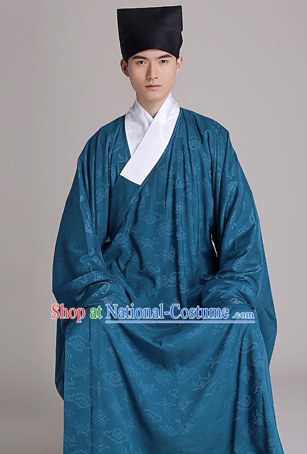 Chinese Style Dresses Kimono Dress Clothing and Hat Complete Set for Men