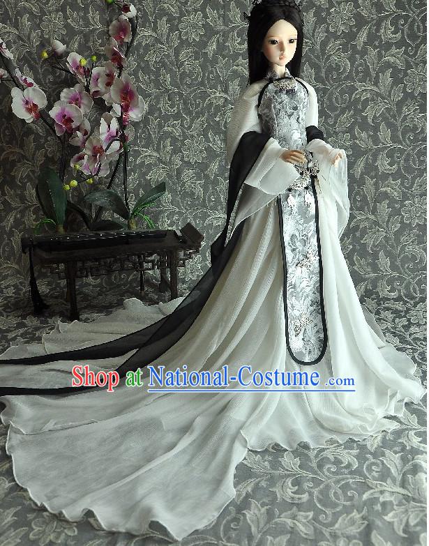 Ancient Chinese Style Dresses Princess Clothing Clothes Han Chinese Costume Hanfu and Hair Jewelry Complete Set for Women Adults Children