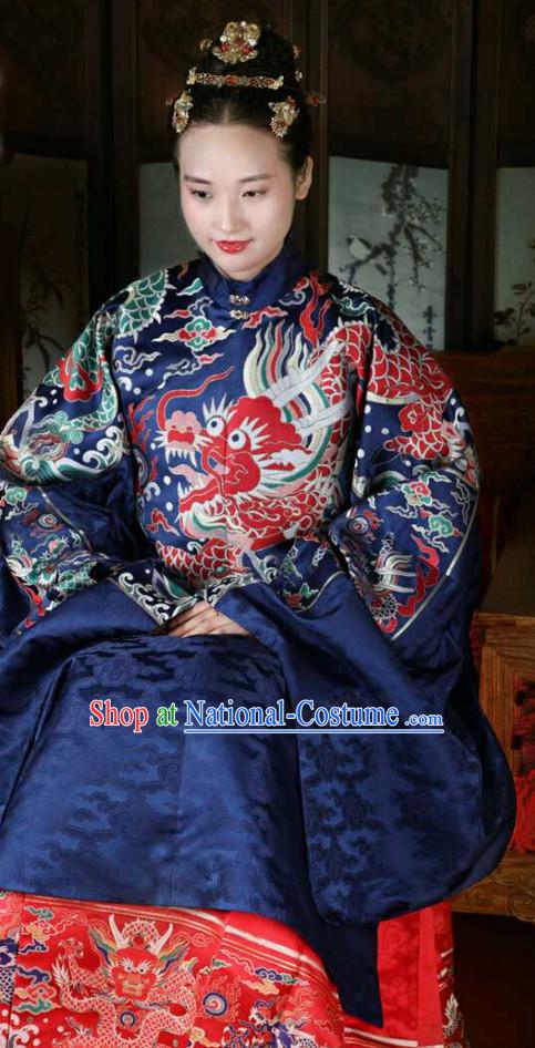 Chinese Style Dresses Kimono Dress Song Dynasty Outfits and Hat Complete Set for Women