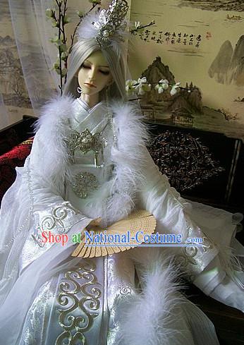 Ancient Chinese Prince Emperor Hanfu Costumes and Headwear Complete Set for Men Boys Adults Kids