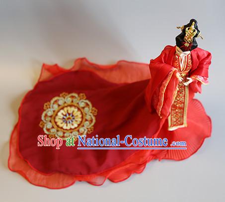 Ancient Chinese Imperial Royal Princess Empress Queen Hanfu Costumes and Hair Accessories Complete Set for Women Girls Adults Kids