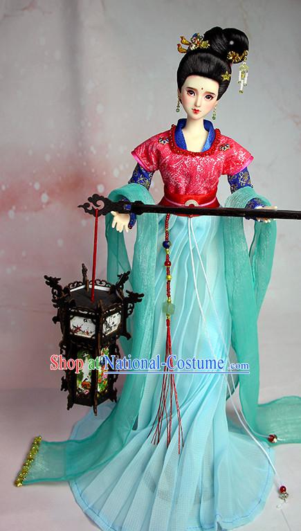 Ancient Chinese Palace Lady Hanfu Costumes and Hair Accessories Complete Set for Women Girls Adults Kids