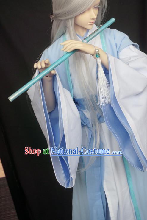 Chinese Style Dresses Chinese Swordsman Clothing Clothes Han Chinese Costume Hanfu and Hair Jewelry Complete Set for Men Adults Children