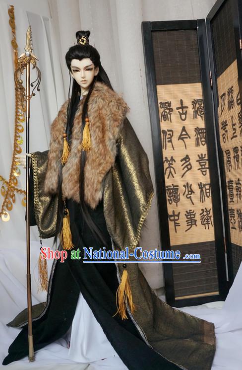 Chinese Style Dresses Chinese Swordmen Clothing Clothes Han Chinese Costume Hanfu and Hair Jewelry Complete Set for Men Adults Children