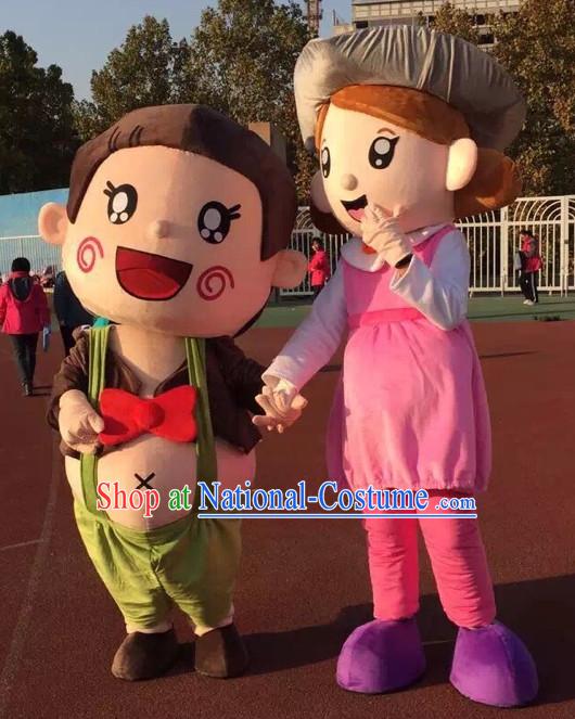 Free Design Professional Custom Made Mascot Costume Customized Mascots Costumes Happy Boy and GirlMascot Costumes