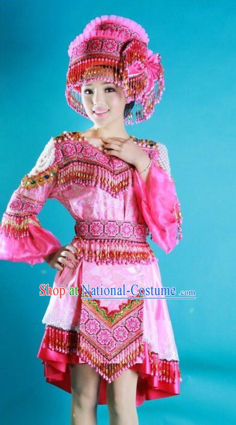 Chinese Traditional Miao Minority Princess Queen Empress Clothes Complete Set for Women