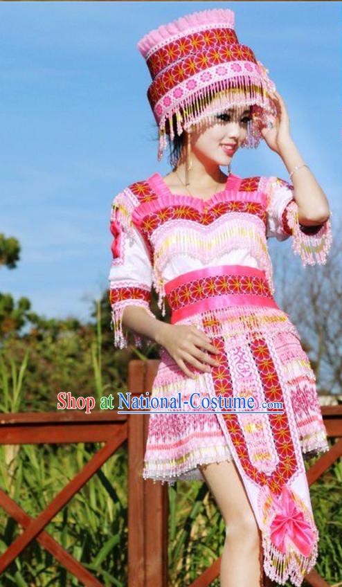 Chinese Traditional Miao Minority Princess Queen Empress Clothes Complete Set for Women