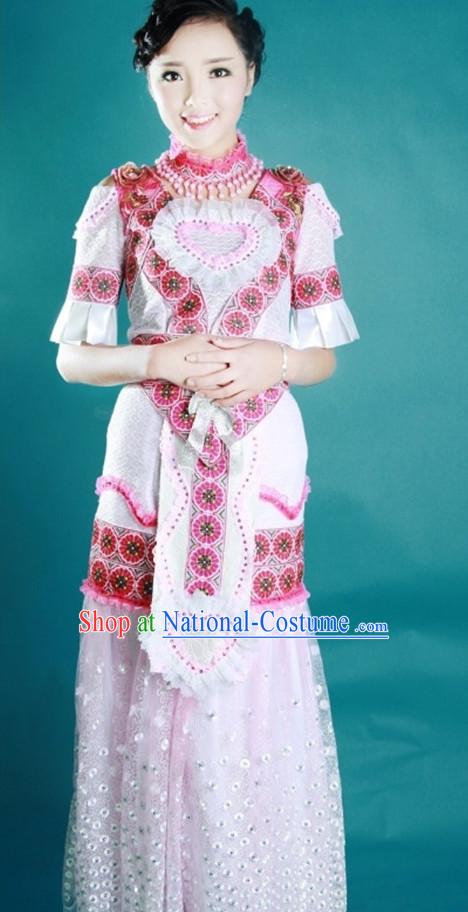 Chinese Traditional Miao Minority Princess Queen Empress Clothes Complete Set for Women