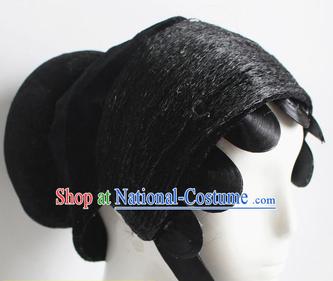 Chinese Classical Opera Hua Dan Black Wigs