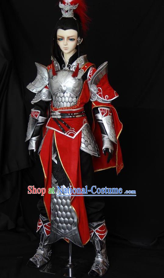 Chinese Ancient General Superhero Armor Costumes Complete Set for Men