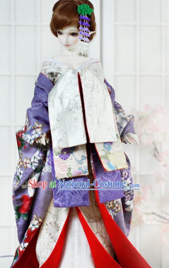 Japanese Traditional Kimono Garments Complete Set for Women Girls Adults