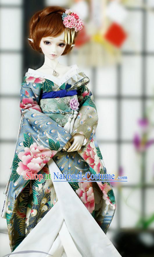 Japanese Traditional Kimono Garments Complete Set for Women Girls Adults