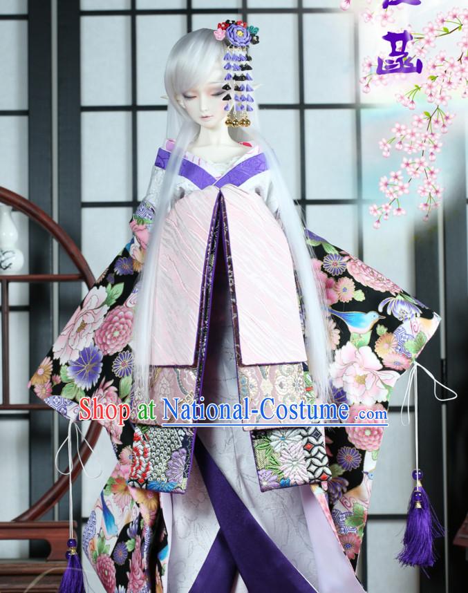 Japanese Traditional Kimono Clothing Complete Set for Women Girls Adults