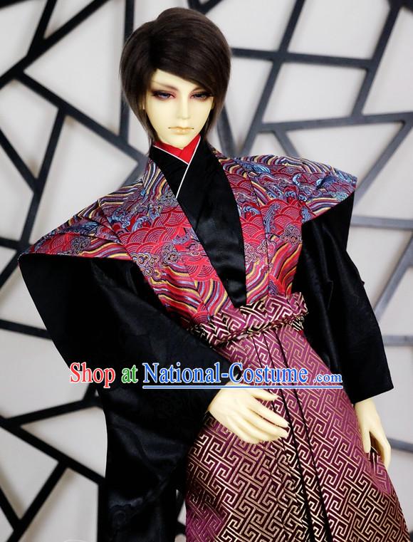 Japanese Traditional Prince Emperor Kimono Clothes Complete Set for Men Boys Adults