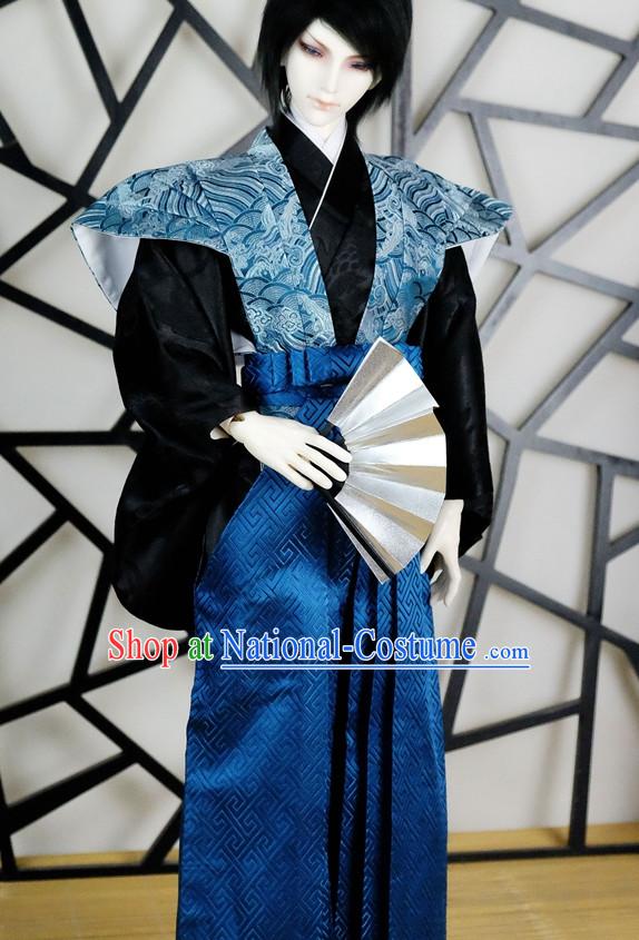 Japanese Traditional Prince Emperor Kimono Clothes Complete Set for Men Boys Adults