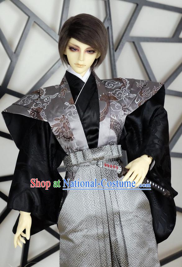 Japanese Traditional Prince Emperor Kimono Clothes Complete Set for Men Boys Adults