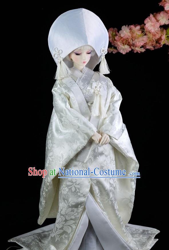 Japanese Traditional Princess Kimono Wedding Dress Complete Set for Women Girls Children Adults