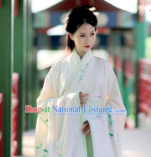 Chinese Ancient Hanfu Clothing and Hair Jewelry Complete Set for Women and Girls