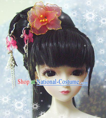 Ancient Chinese Style Princess Black Hair Wigs and Accessories for Women Girls Adults Kids