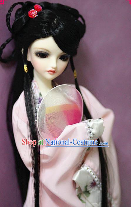 Ancient Chinese Style Princess Empress Long Black Wigs and Accessories for Women Girls Adults Children