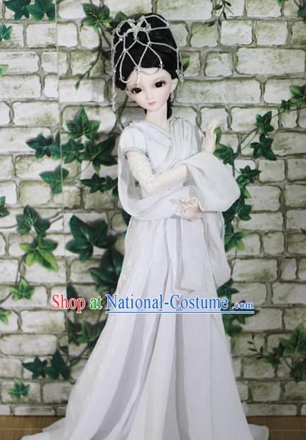 Chinese Ancient Fairy Clothing and Headpieces Complete Set for Women Girls Adults Children