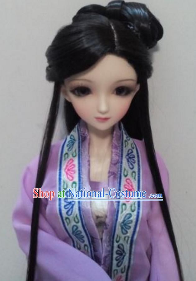 Ancient Chinese Lady Black Long Wigs