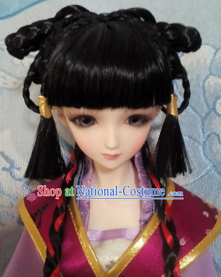 Ancient Chinese Lady Black Long Women Wigs