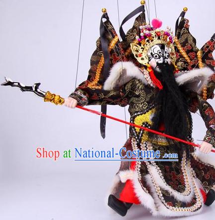 Top Traditional Chinese Ancient Handmade Zhang Fei Hand Marionette Puppet Hand Puppets