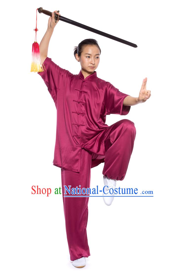 Chinese Traditional Kung Fu Martial Arts Practice and Competition Costume Wing Chun Apparel Taiji Tai Chi Uniform for Adults Children Men Women Boys Girls