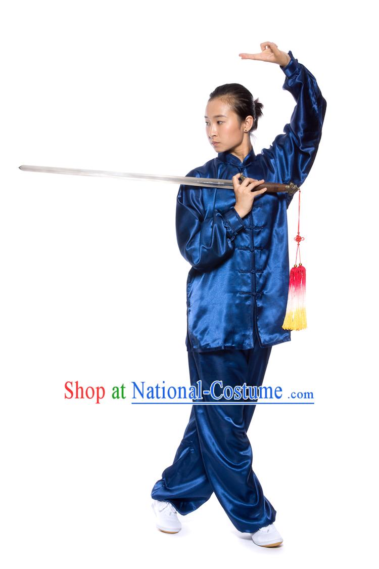 Chinese Traditional Kung Fu Martial Arts Practice and Competition Costume Wing Chun Apparel Taiji Tai Chi Uniform for Adults Children Men Women Boys Girls