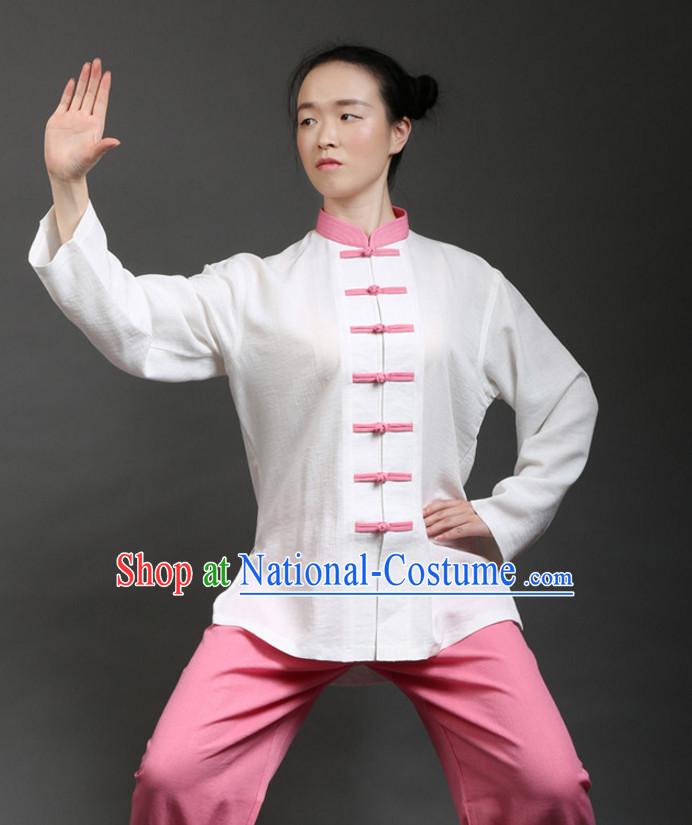 Chinese Traditional Kung Fu Martial Arts Practice and Competition Costume Wing Chun Apparel Taiji Tai Chi Uniform for Adults Children Men Women Boys Girls