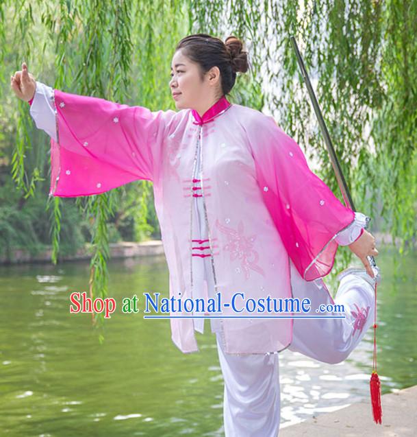 Chinese Asian Kung Fu Martial Arts Practice and Competition Costume Wing Chun Apparel Taiji Tai Chi Uniform for Adults Children Men Women Boys Girls