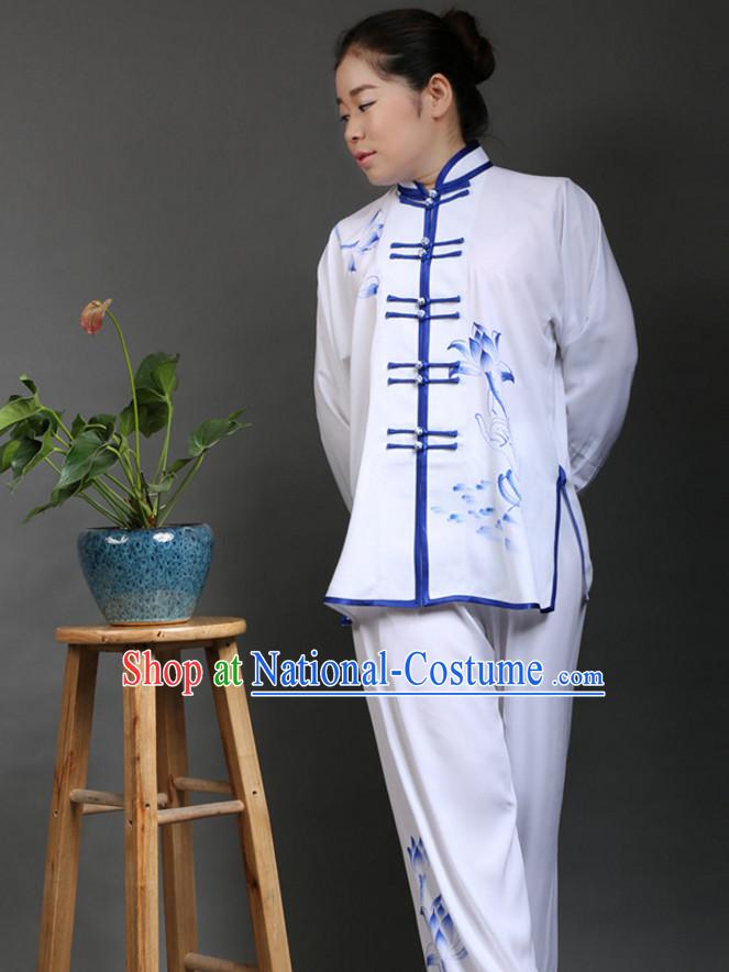 Chinese Asian Mandarin Kung Fu Martial Arts Practice and Competition Costume Wing Chun Apparel Taiji Tai Chi Uniform for Adults Children Men Women Boys Girls