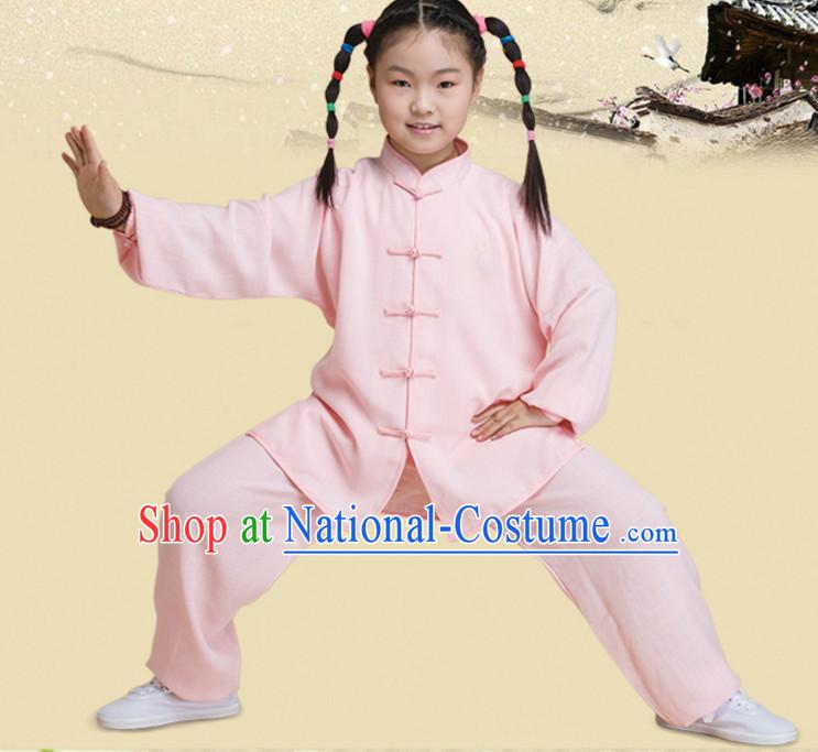 Chinese Asian Mandarin Kung Fu Martial Arts Practice and Competition Costume Wing Chun Apparel Taiji Tai Chi Uniform for Adults Children Men Women Boys Girls