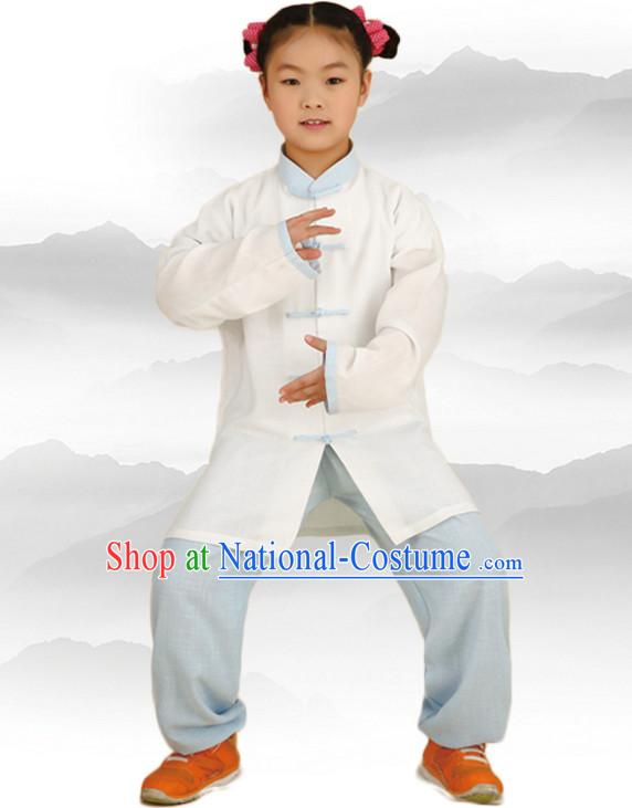 Chinese Asian Mandarin Kung Fu Martial Arts Practice and Competition Costume Wing Chun Apparel Taiji Tai Chi Uniform for Adults Children Men Women Boys Girls