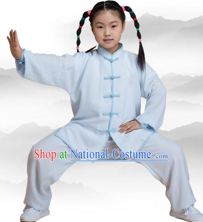 Chinese Asian Mandarin Kung Fu Martial Arts Practice and Competition Costume Wing Chun Apparel Taiji Tai Chi Uniform for Adults Children Men Women Boys Girls