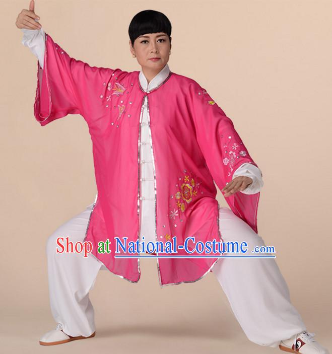 Chinese Asian Mandarin Kung Fu Martial Arts Practice and Competition Costume Wing Chun Apparel Taiji Tai Chi Uniform for Adults Children Men Women Boys Girls