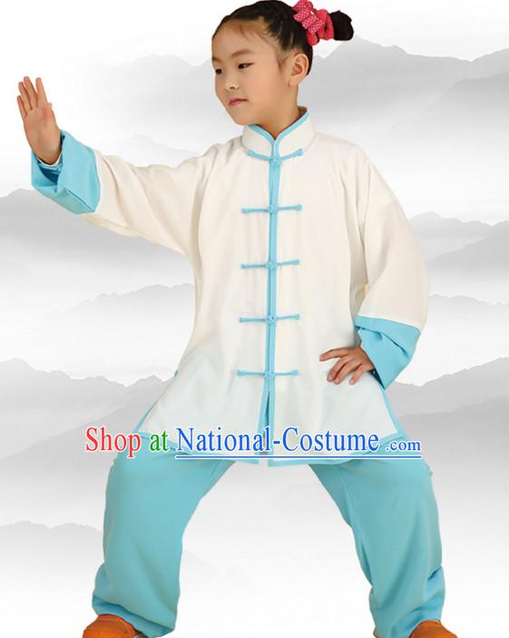 Chinese Asian Mandarin Kung Fu Martial Arts Practice and Competition Costume Wing Chun Apparel Taiji Tai Chi Uniform for Adults Children Men Women Boys Girls