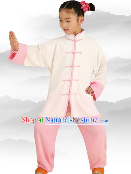 Chinese Asian Mandarin Kung Fu Martial Arts Practice and Competition Costume Wing Chun Apparel Taiji Tai Chi Uniform for Adults Children Men Women Boys Girls